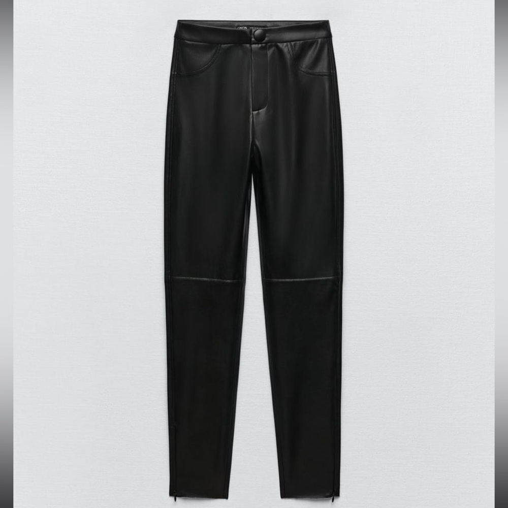 Zara high waisted faux leather leggings